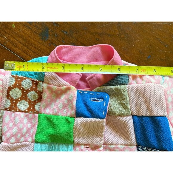 Vintage Handmade Patchwork Quilt Dress Polyester Knits Girls Toddler 2/3T - Picture 9 of 12
